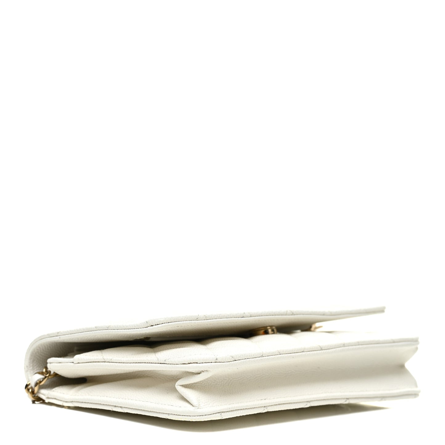 Caviar Quilted Wallet On Chain WOC White