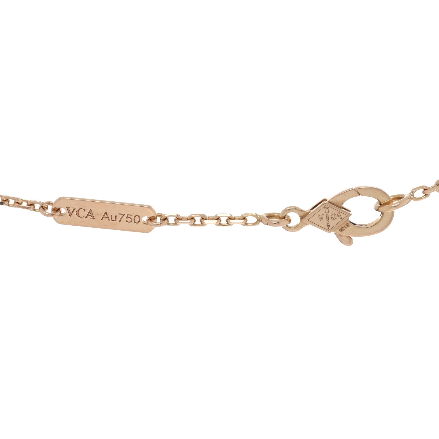 Van Cleef & Arpels 18K Rose Gold Gray Mother of Pearl Vintage Alhambra Pendant Necklace 4 of 4