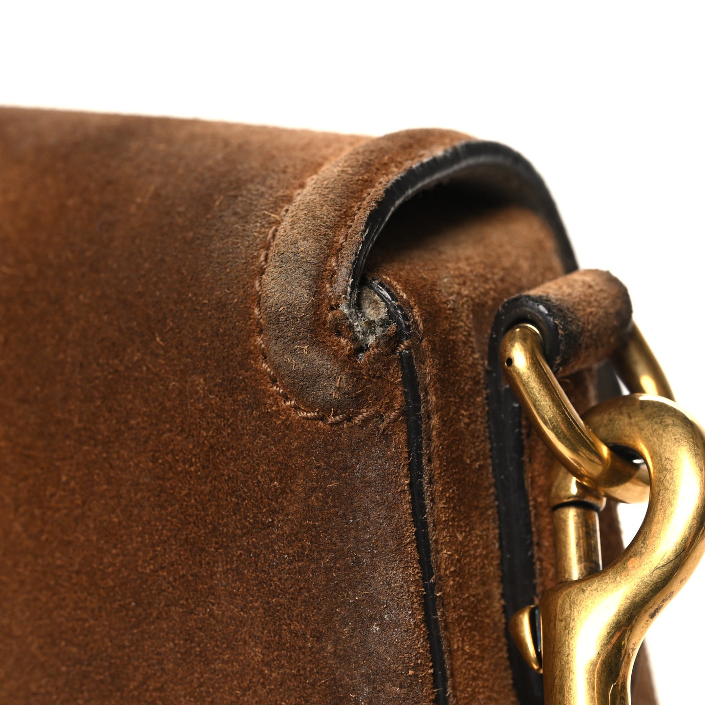 Suede Medium Lady Web Shoulder Bag New Marron