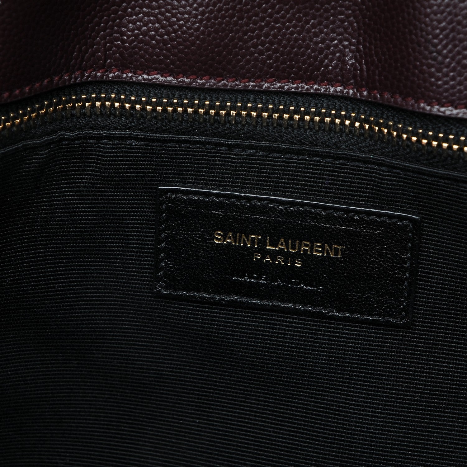 Saint Laurent Grain De Poudre Matelasse Chevron Monogram Shopping Bag Amarena 6 of 8