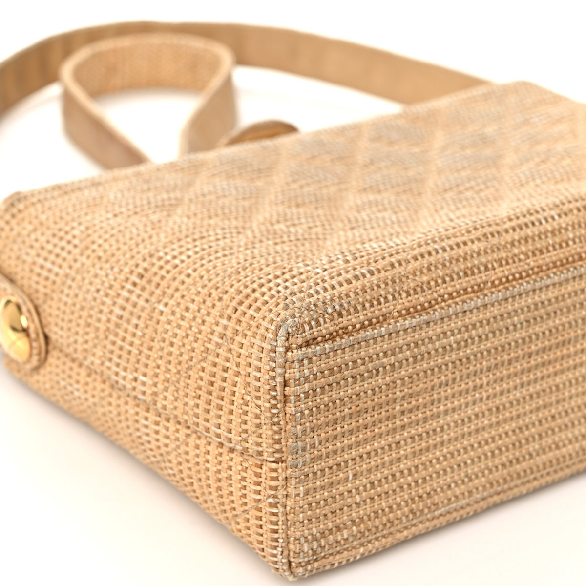 Chanel Straw Raffia Shoulder Bag Beige 5 of 15