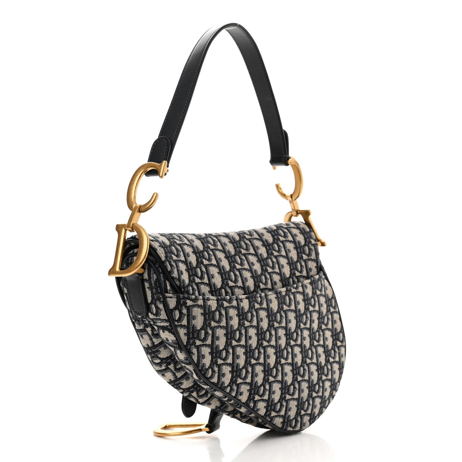 Christian Dior Oblique Saddle Bag Blue 3 of 10