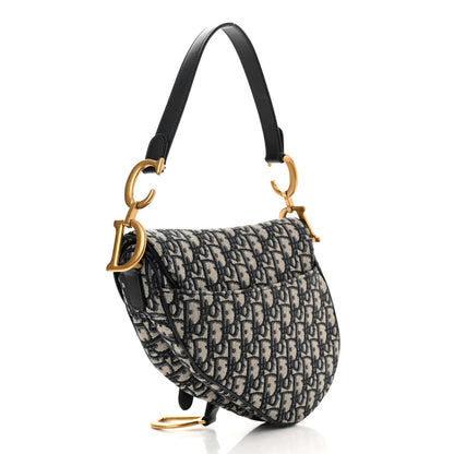 Christian Dior Oblique Saddle Bag Blue 3 of 10