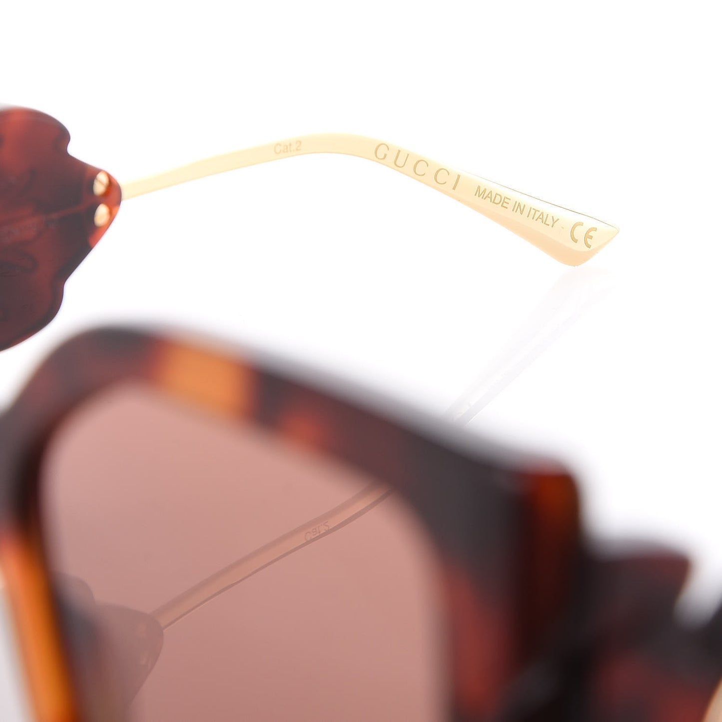 Acetate Square Frame Wing Sunglasses GG0535S Havana