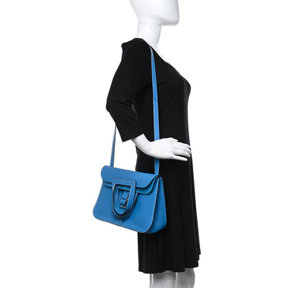 Hermes Taurillon Clemence Halzan 31 GM Bleu Zanzibar 2 of 9
