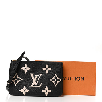 Louis Vuitton Empreinte Monogram Giant Double Zip Pochette Black Cream 11 of 11
