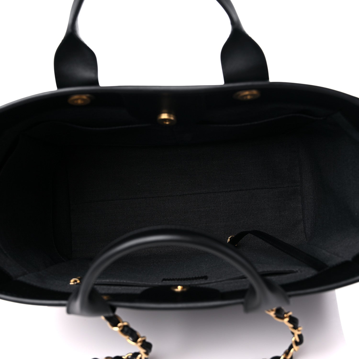 Chanel Calfskin Medium Deauville Tote Black 5 of 9