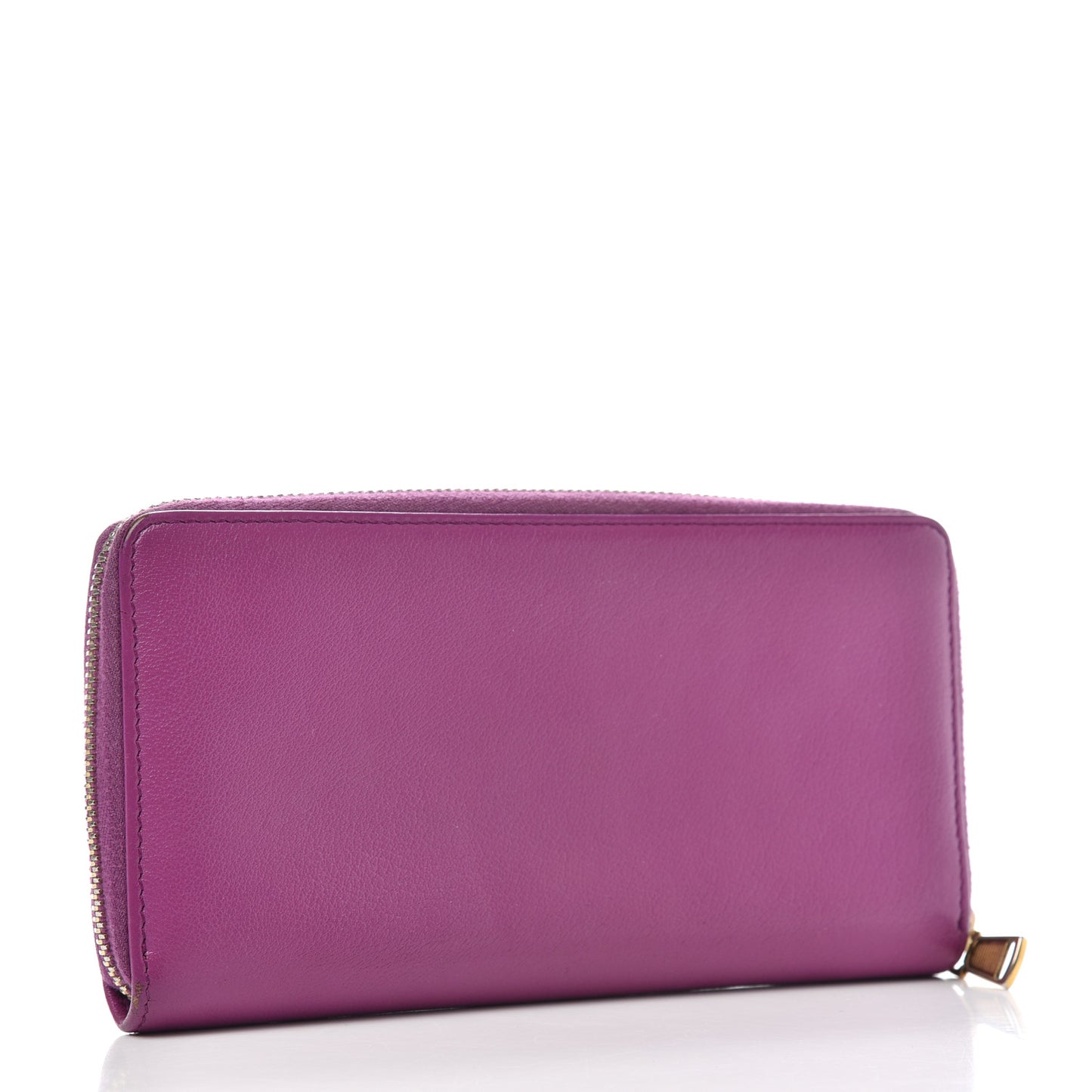 Calfskin Studded Belle de Jour Zip Around Wallet Purple