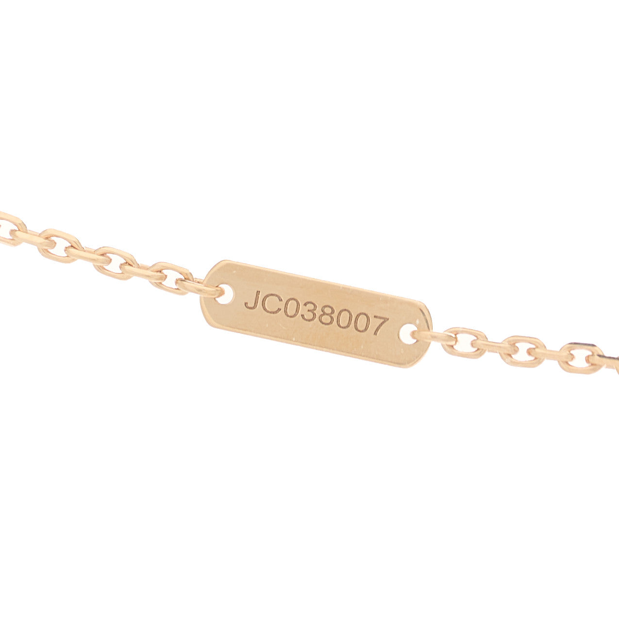 18K Rose Gold Diamond Rhodonite Vintage Alhambra Pendant Necklace