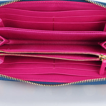 Fendi Vitello Elite Fendi Roma Simply Zip Around Wallet Cobalt Multicolor 5 of 8