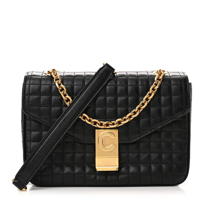 Celine Calfskin Quilted Medium C Bag Black 1 of 9