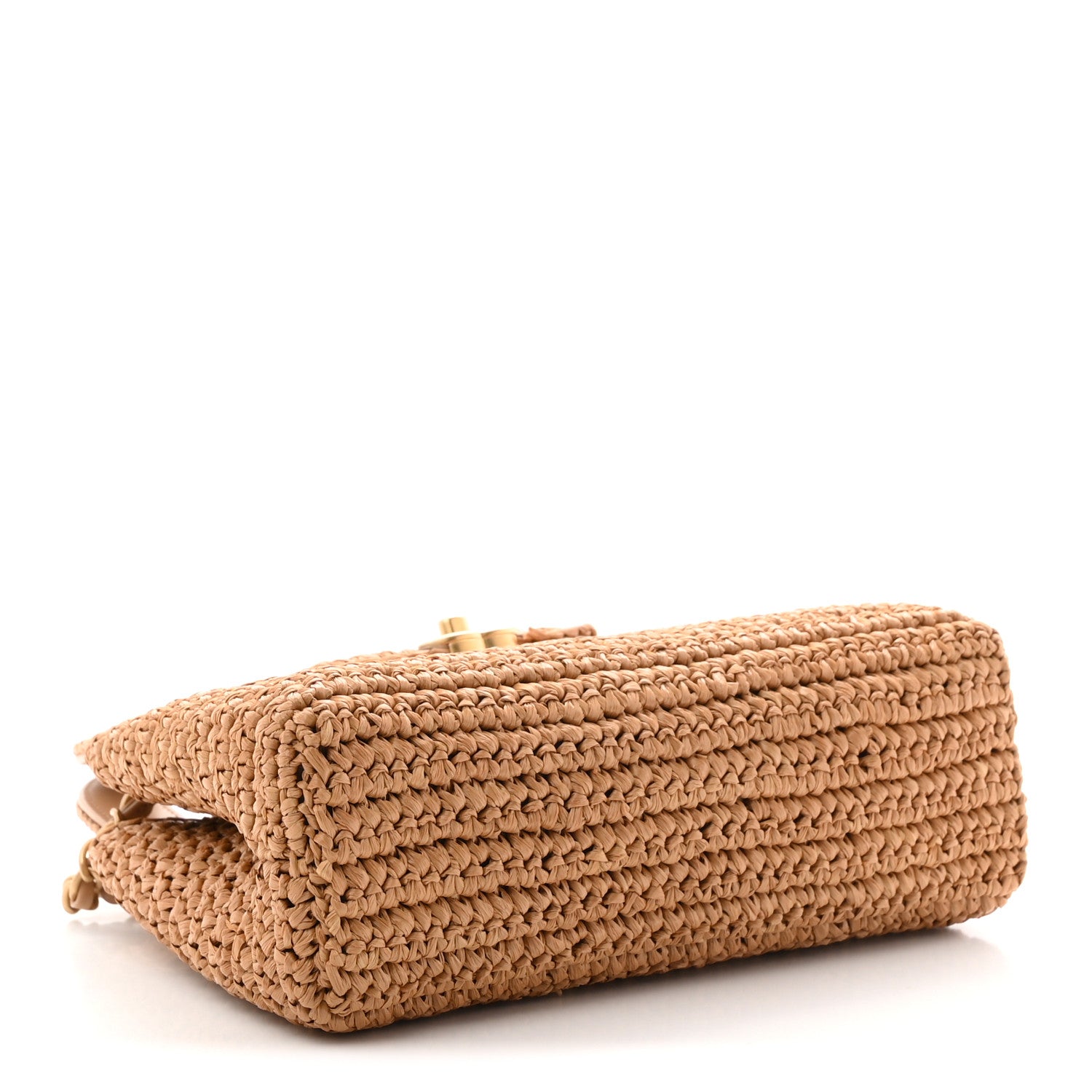 Chanel Braided Raffia Nano Kelly Flap Bag Dark Beige 4 of 11