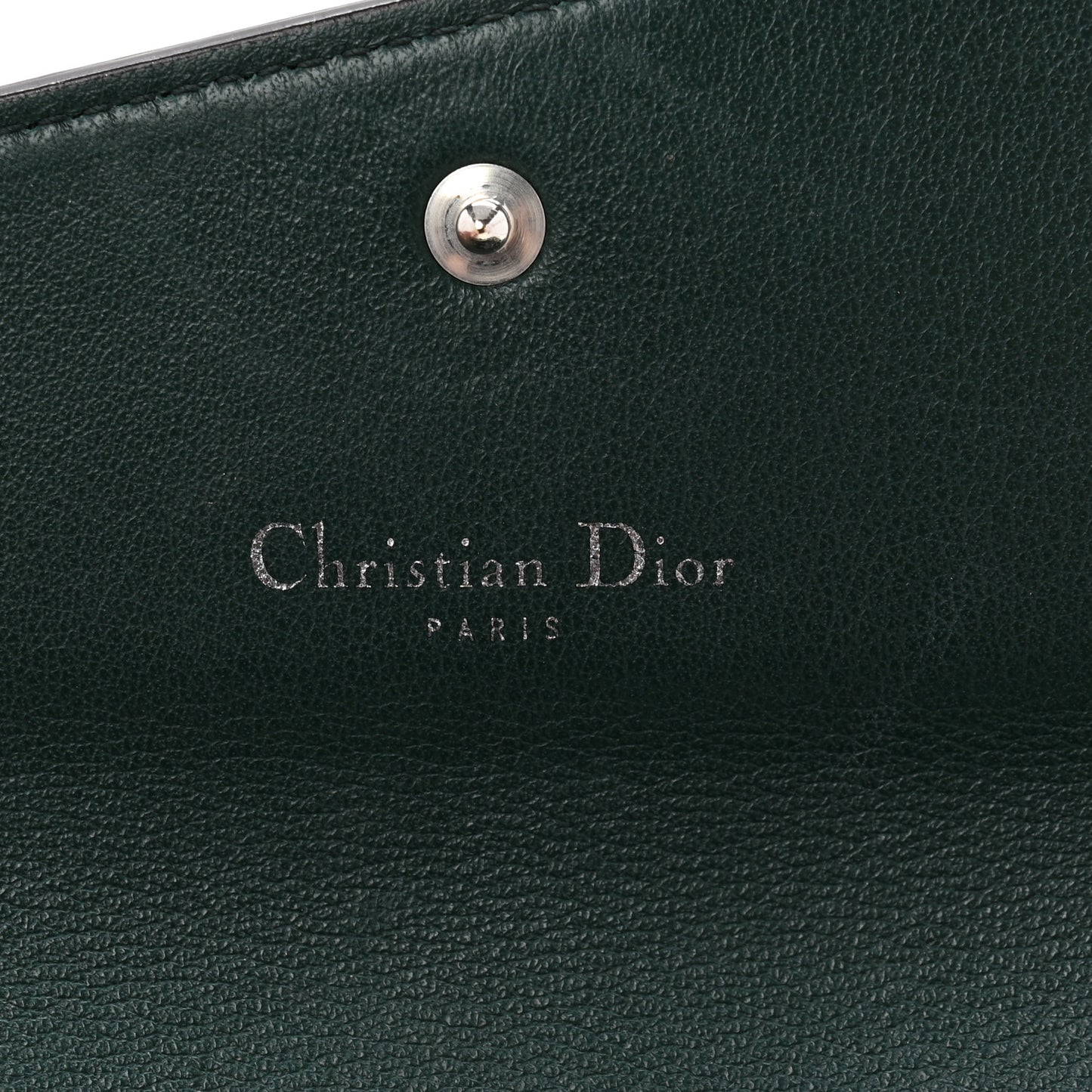 Smooth Calfskin Bicolor Diorissimo Long Wallet Turquoise Dark Green