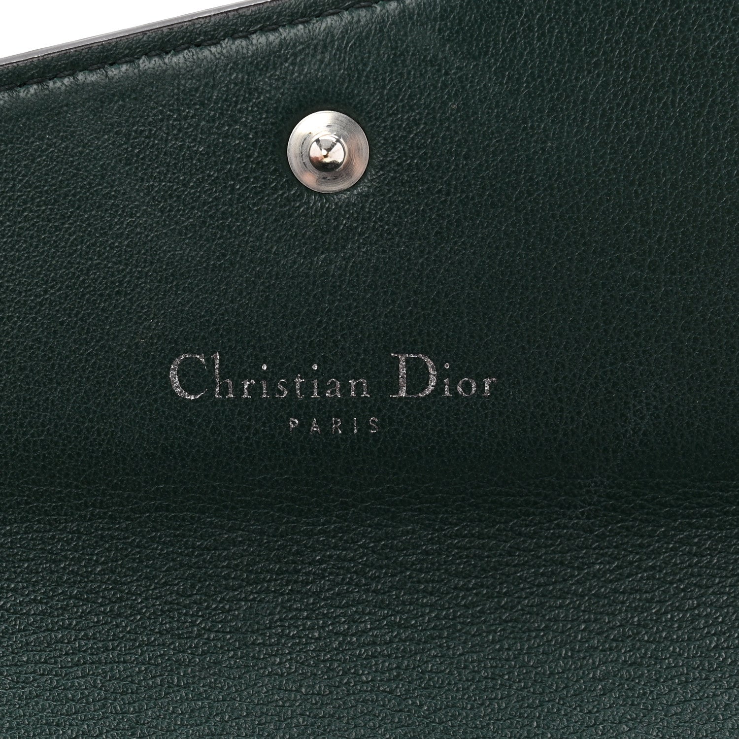 Christian Dior Smooth Calfskin Bicolor Diorissimo Long Wallet Turquoise Dark Green 6 of 11