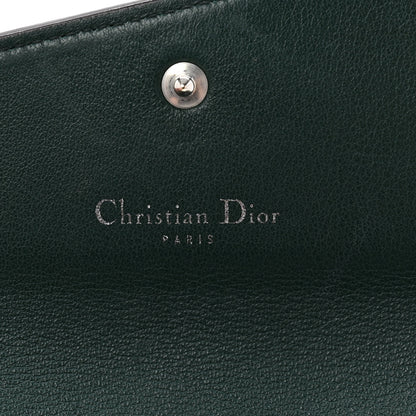 Christian Dior Smooth Calfskin Bicolor Diorissimo Long Wallet Turquoise Dark Green 6 of 11