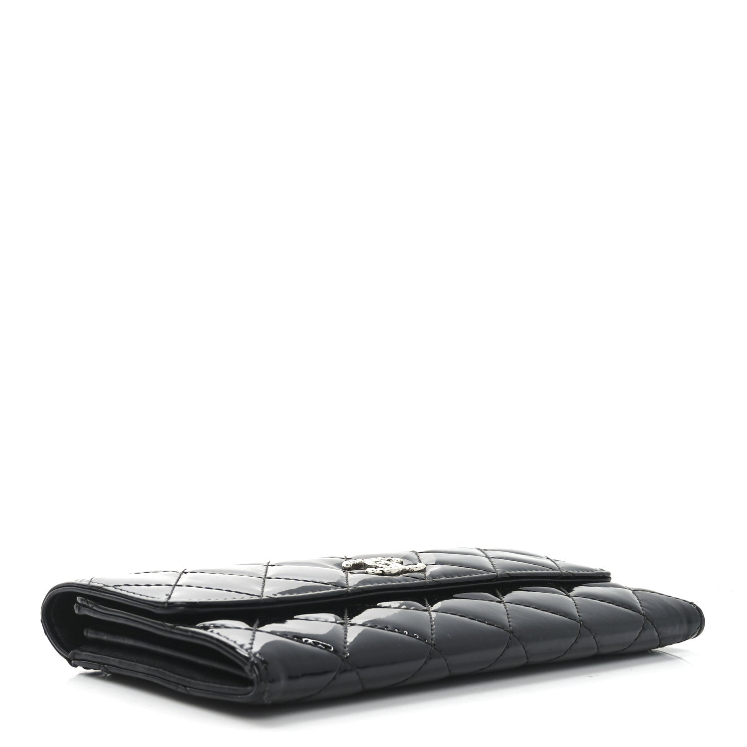 Chanel Patent Quilted Large Brilliant Flap Wallet Black 3 of 10