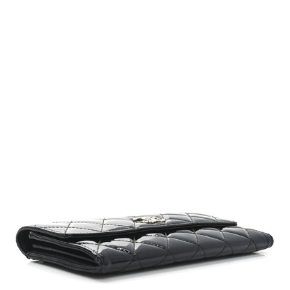 Chanel Patent Quilted Large Brilliant Flap Wallet Black 3 of 10