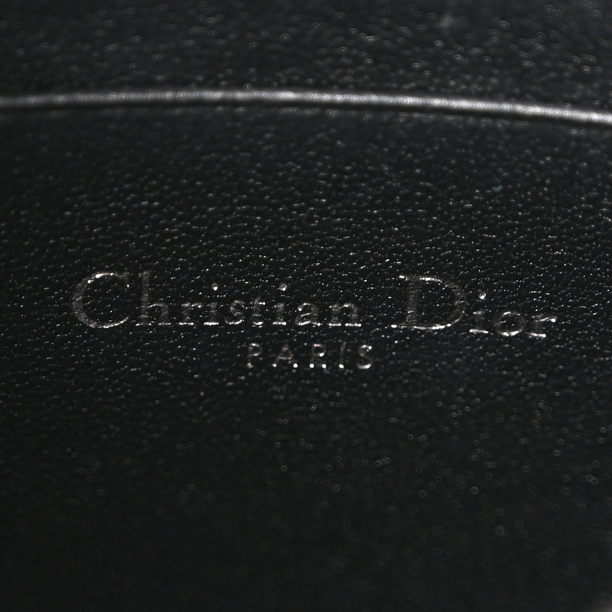 Calfskin Macrocannage Diamond Caro Zipped Pouch With Chain Black
