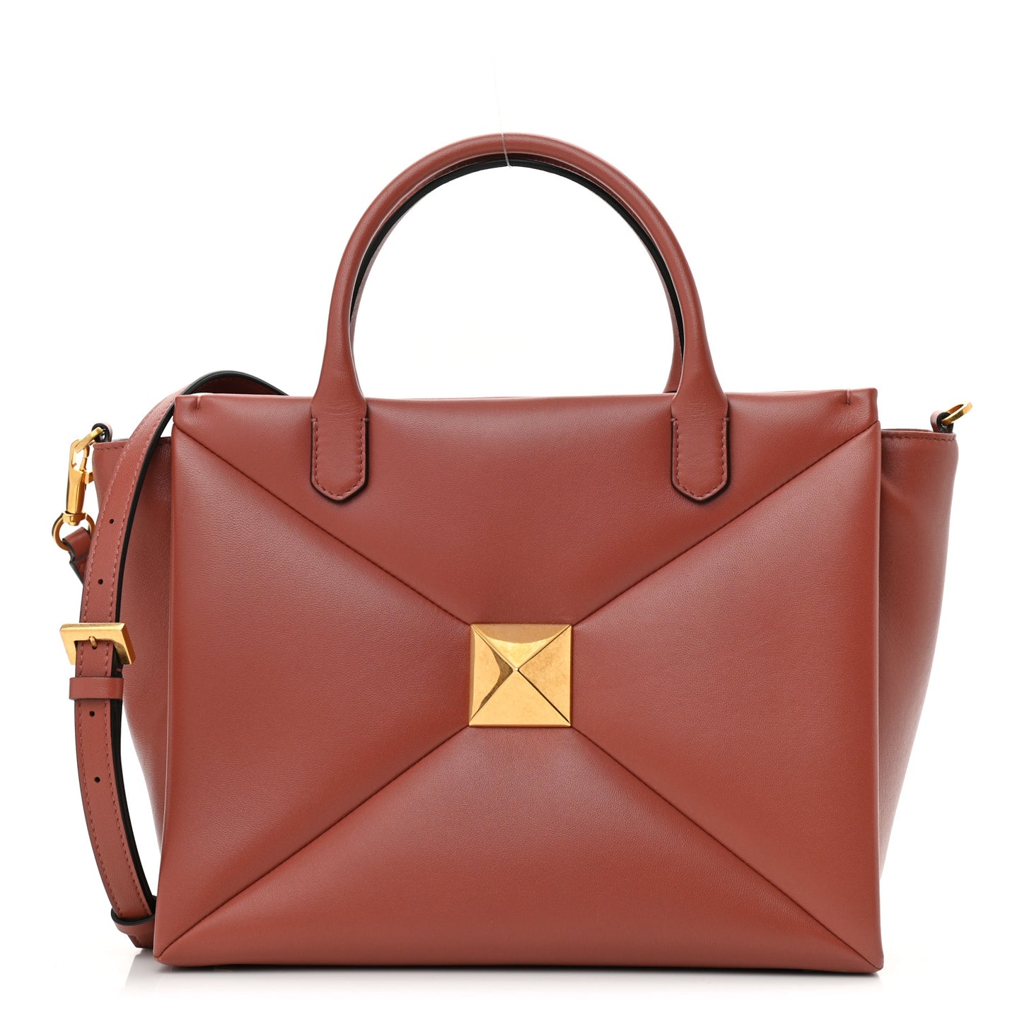 Nappa Medium One Stud Handbag Gingerbread