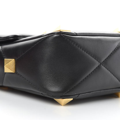 Valentino Garavani Nappa Large Roman Stud Shoulder Bag Black 8 of 10