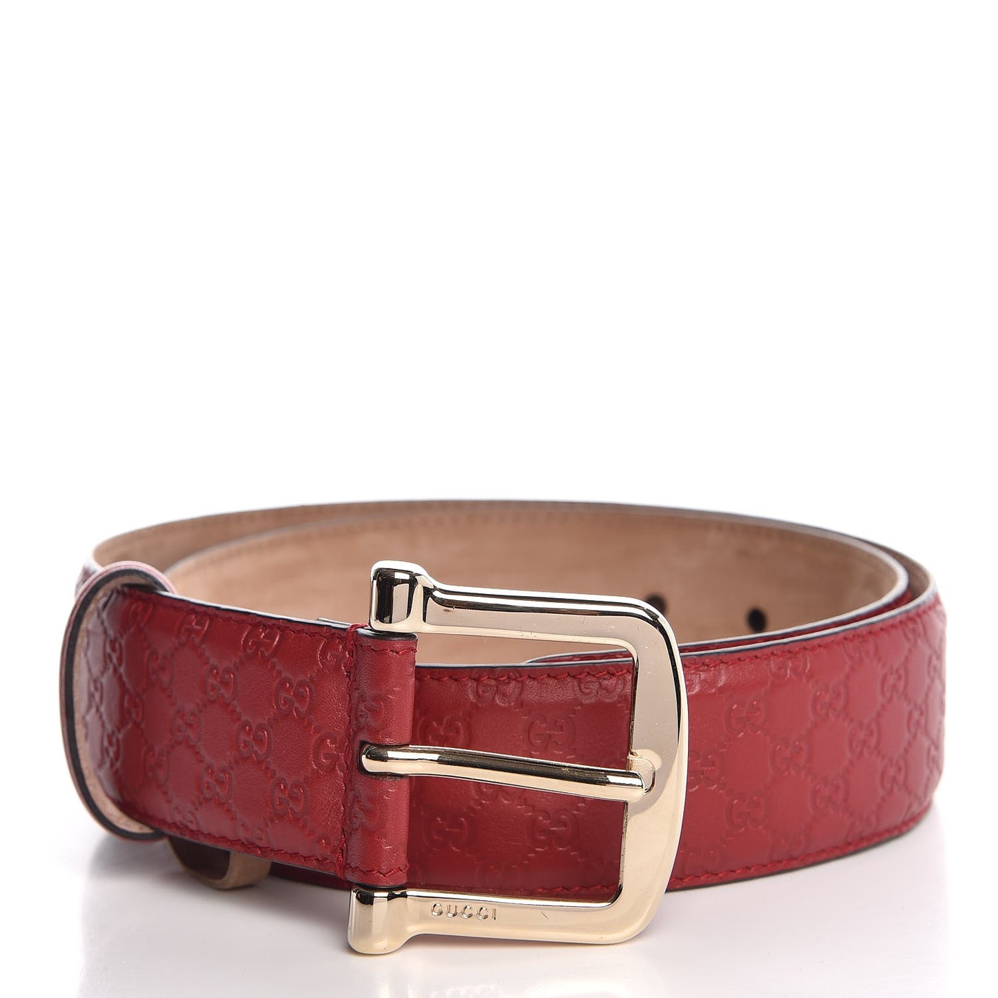Soft Microguccissima Margaux Calfskin Belt 80 32 Rosso