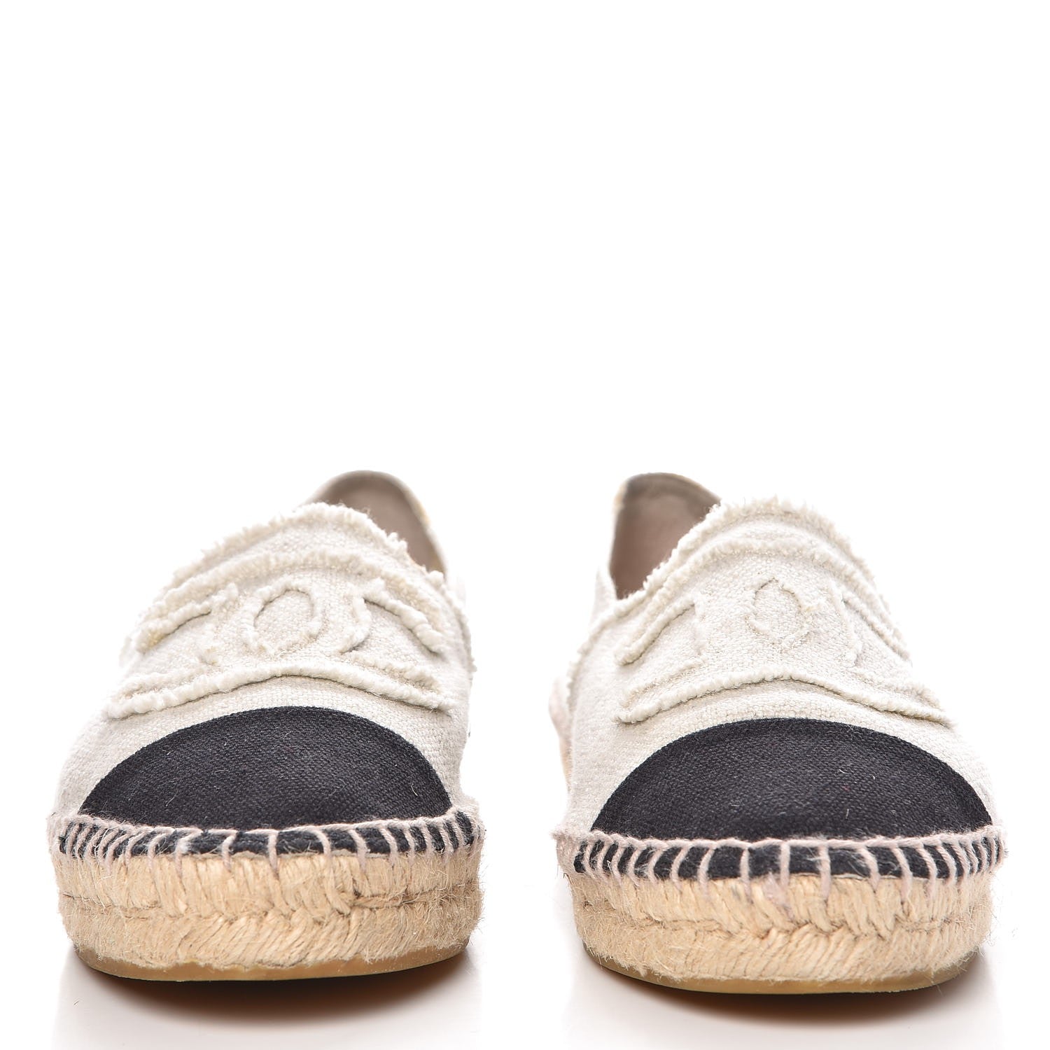 Chanel Linen CC Espadrilles 39 Beige Black 2 of 19