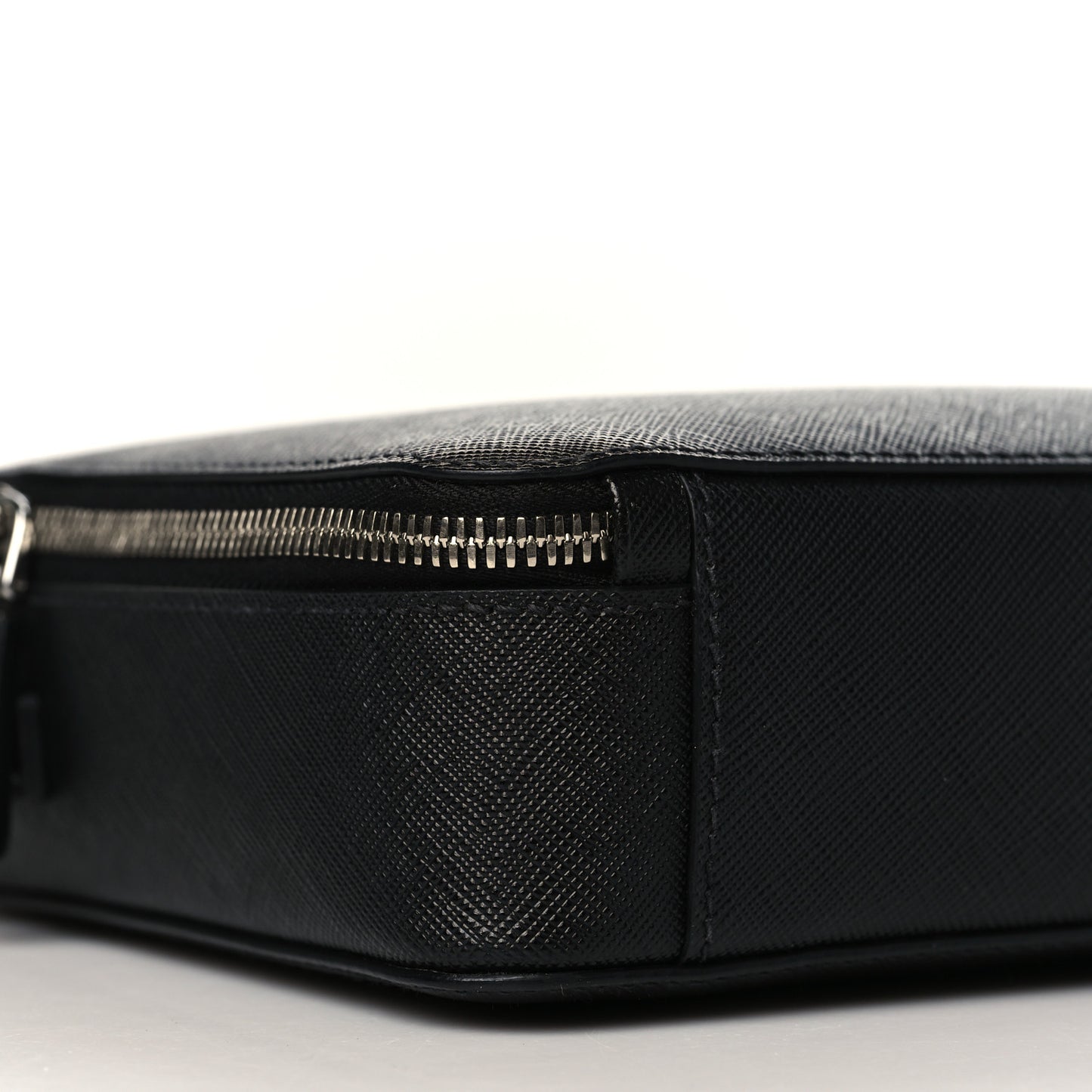 Saffiano Travel Medium Brique Crossbody Bag Black
