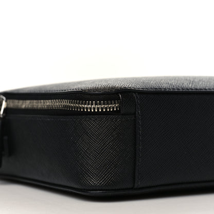 Prada Saffiano Travel Medium Brique Crossbody Bag Black 6 of 7