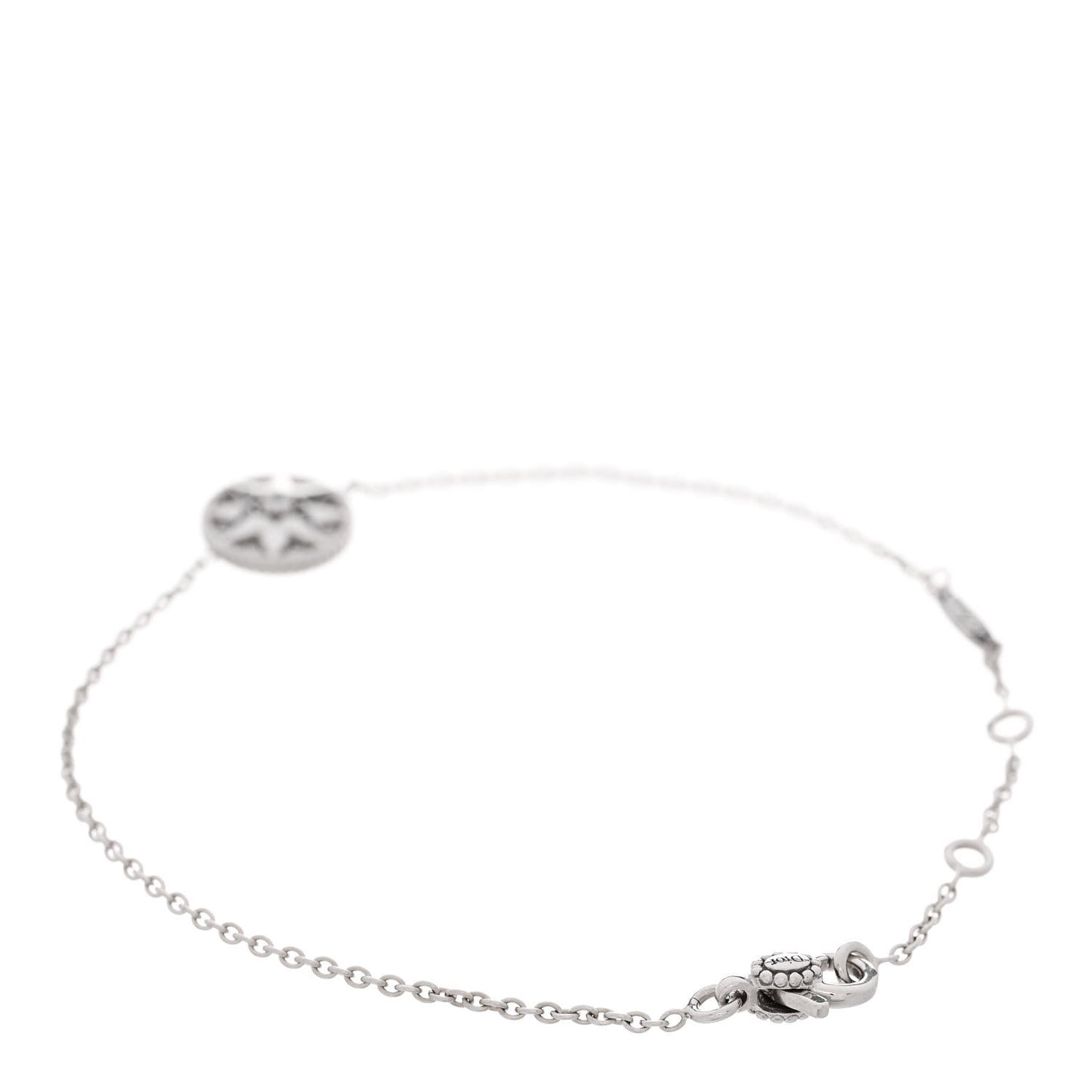 CHRISTIAN DIOR 18K White Gold Pave Diamond Rose Des Vents Bracelet
