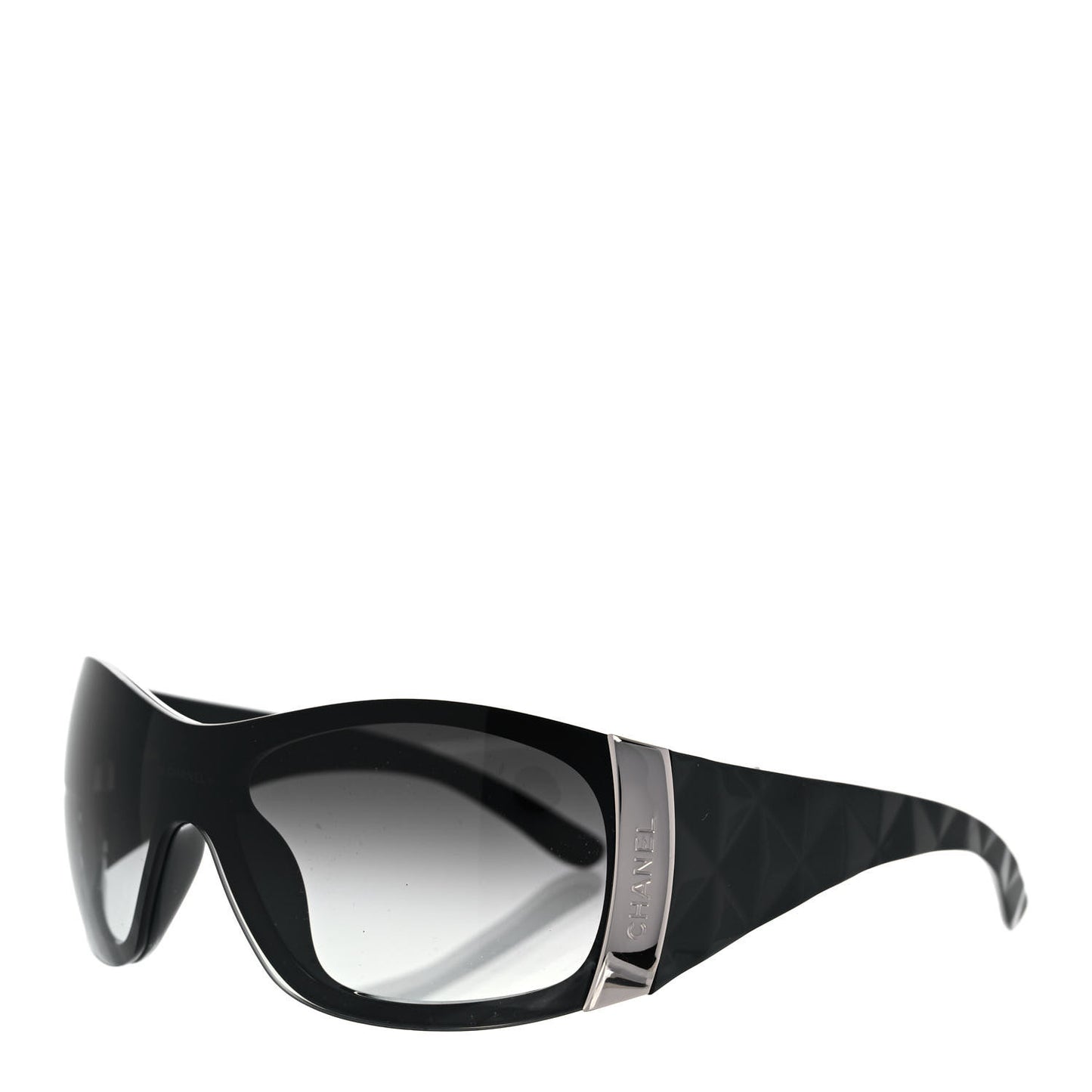 Acetate Quilted CC Shield Sunglasses 6009 Black