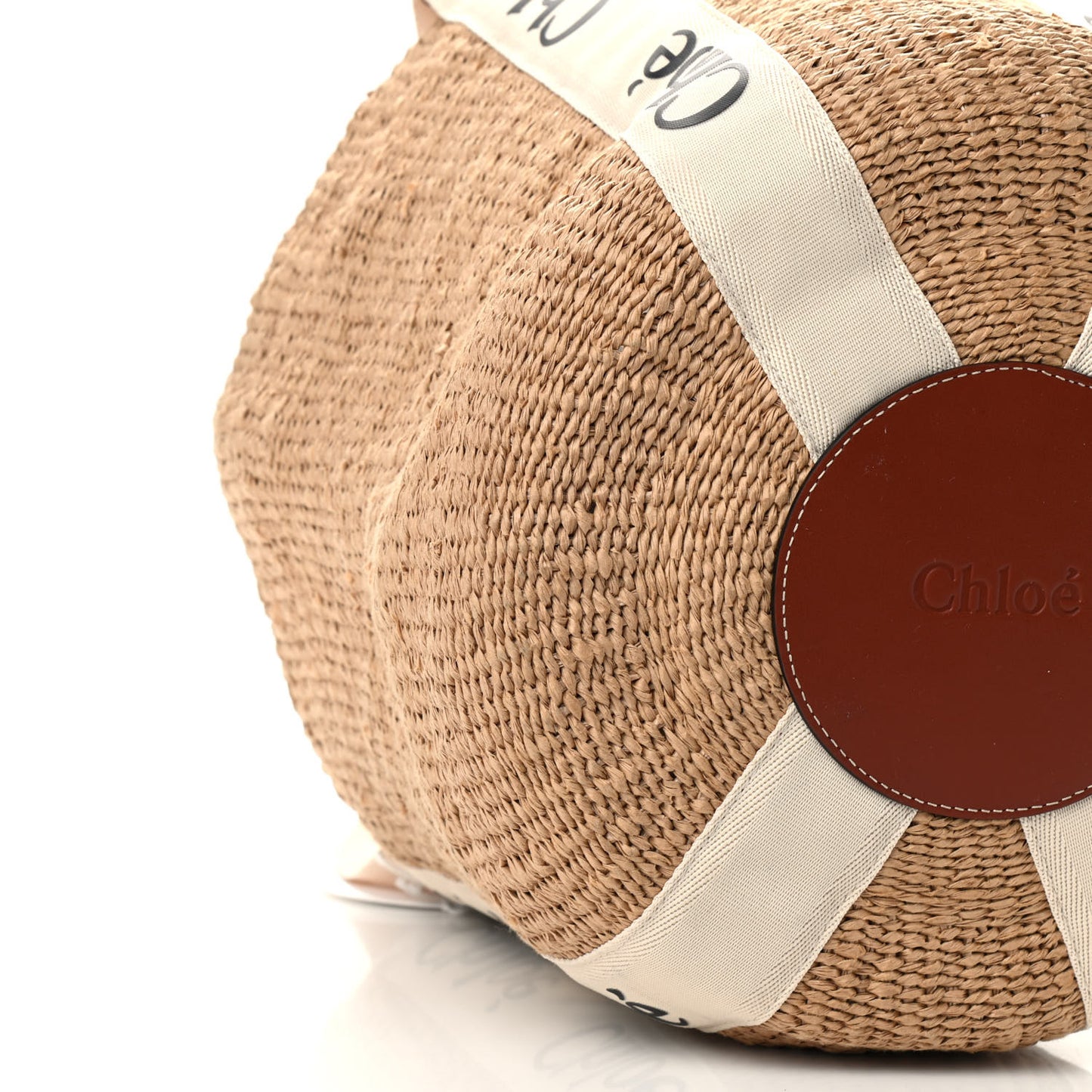 Raffia Medium Woody Tote White