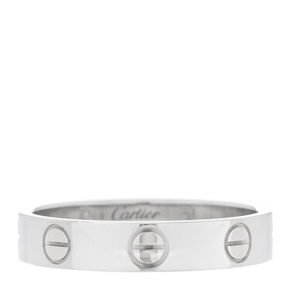 Cartier 18K White Gold 3.5mm LOVE Wedding Band Ring 51 5.75 1 of 5