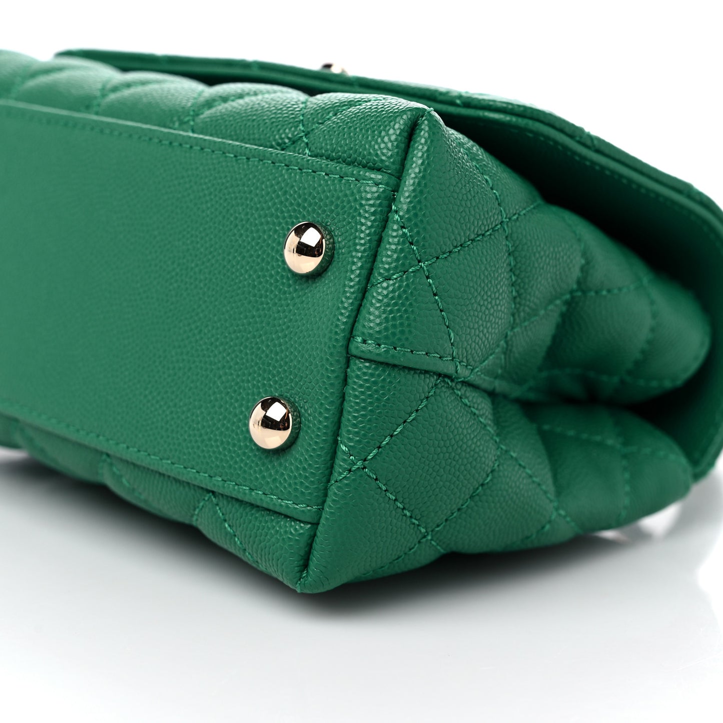 Caviar Quilted Extra Mini Coco Handle Flap Green