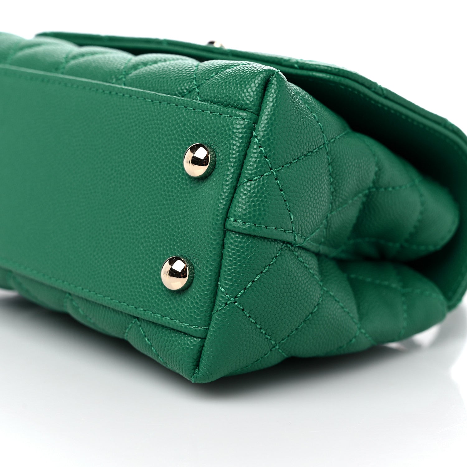 Chanel Caviar Quilted Extra Mini Coco Handle Flap Green 9 of 11