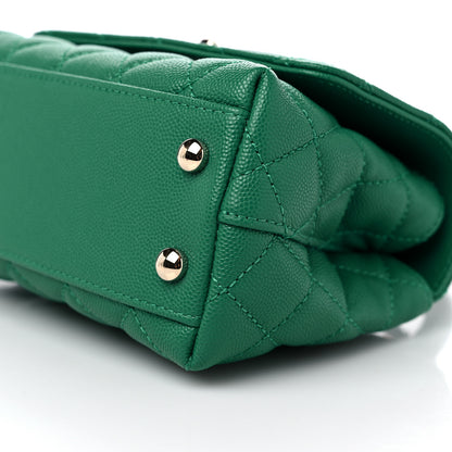 Chanel Caviar Quilted Extra Mini Coco Handle Flap Green 9 of 11