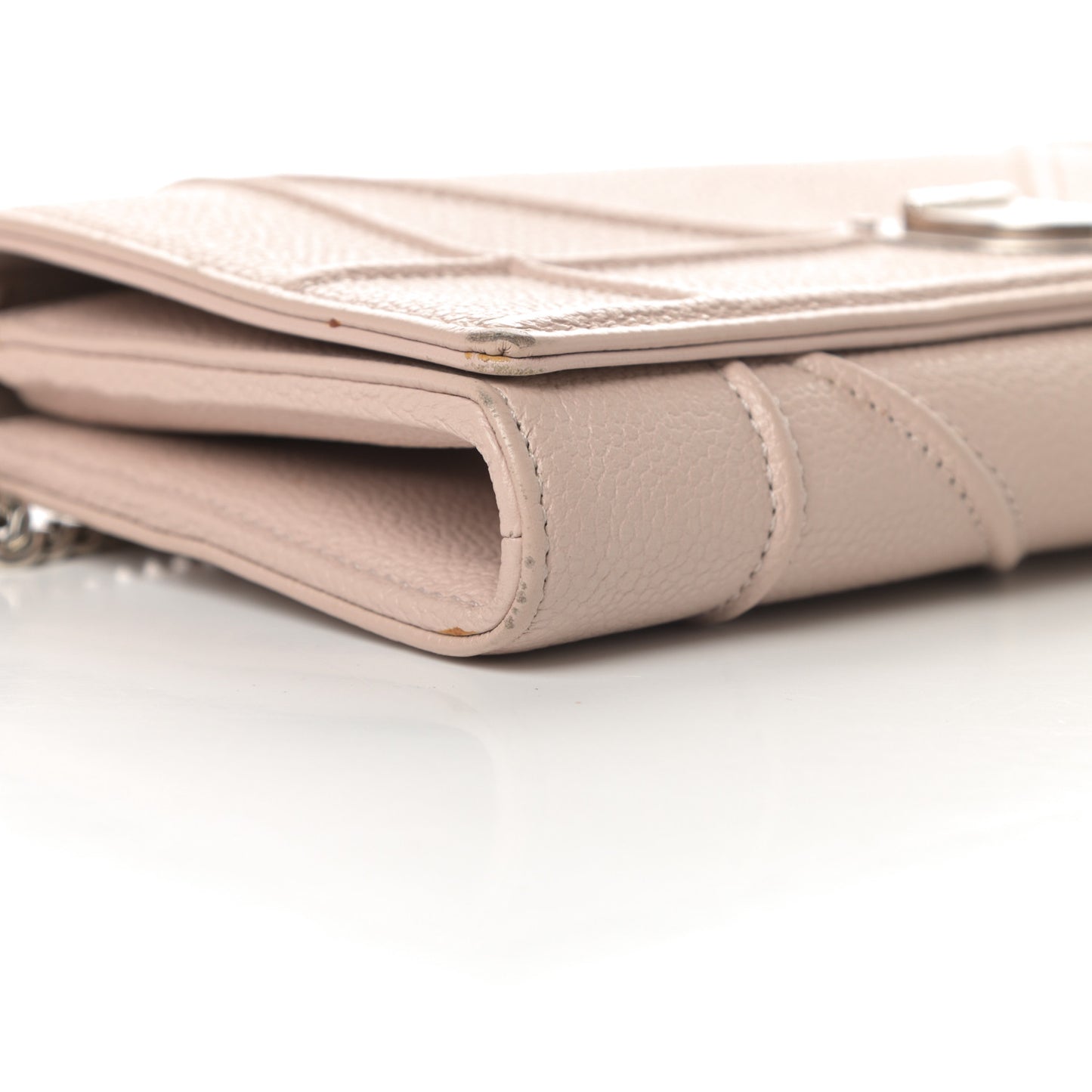 Grained Calfskin Diorama Croisiere Chain Wallet Rose Poudre
