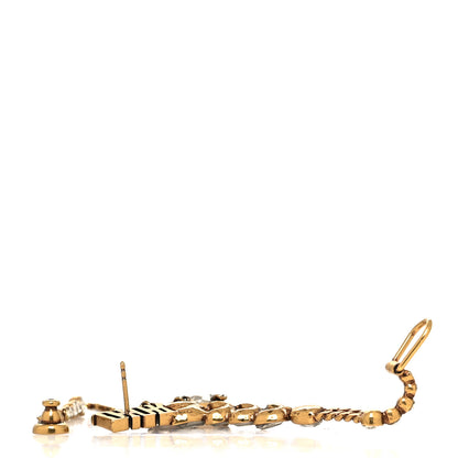 Christian Dior Crystal Metal Logo Dio(r)evolution Earring Aged Gold 3 of 4