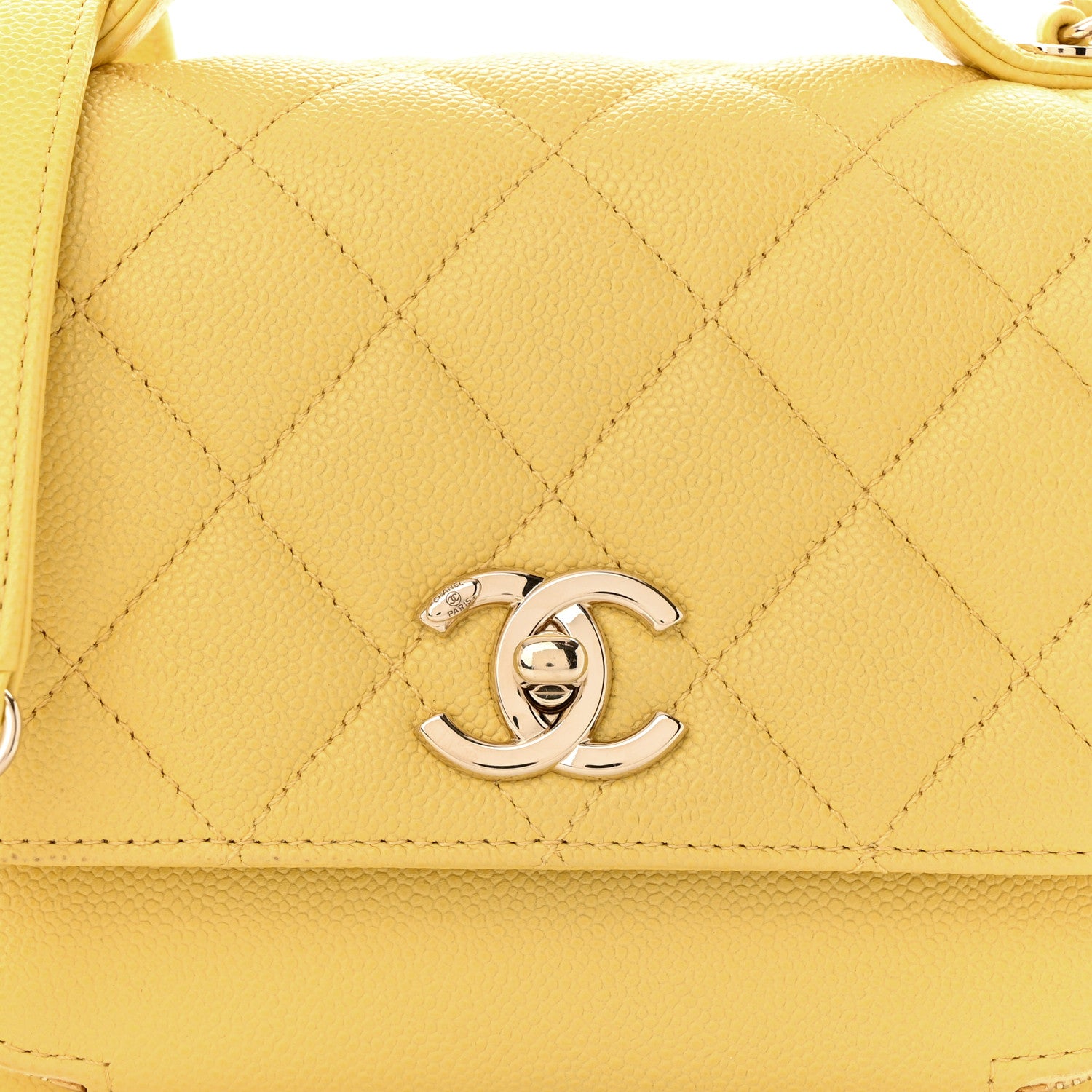 Chanel Caviar Quilted Small Business Affinity Flap Yellow 8 of 10