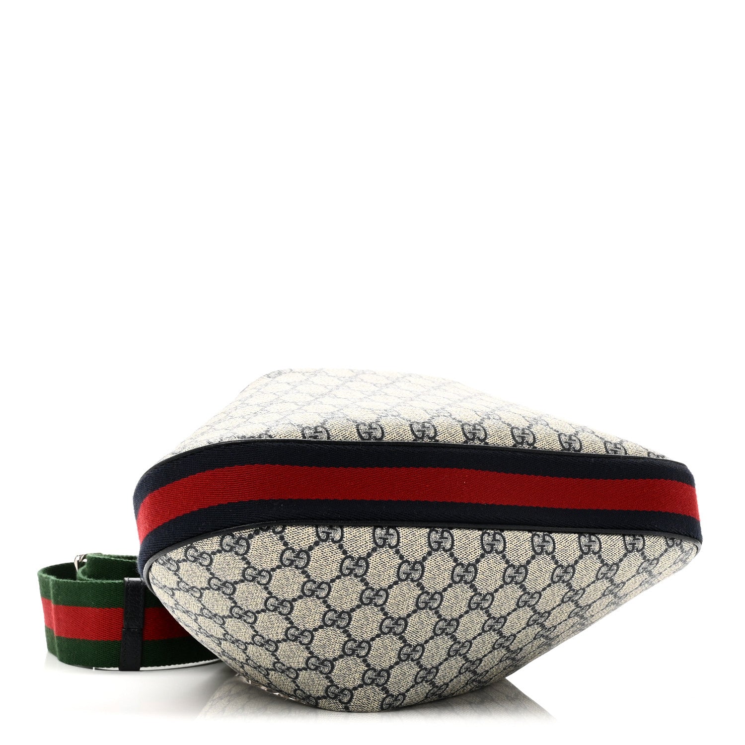 Gucci GG Supreme Monogram Textured Calfskin Web Large Attache Shoulder Bag Beige Blue 4 of 10