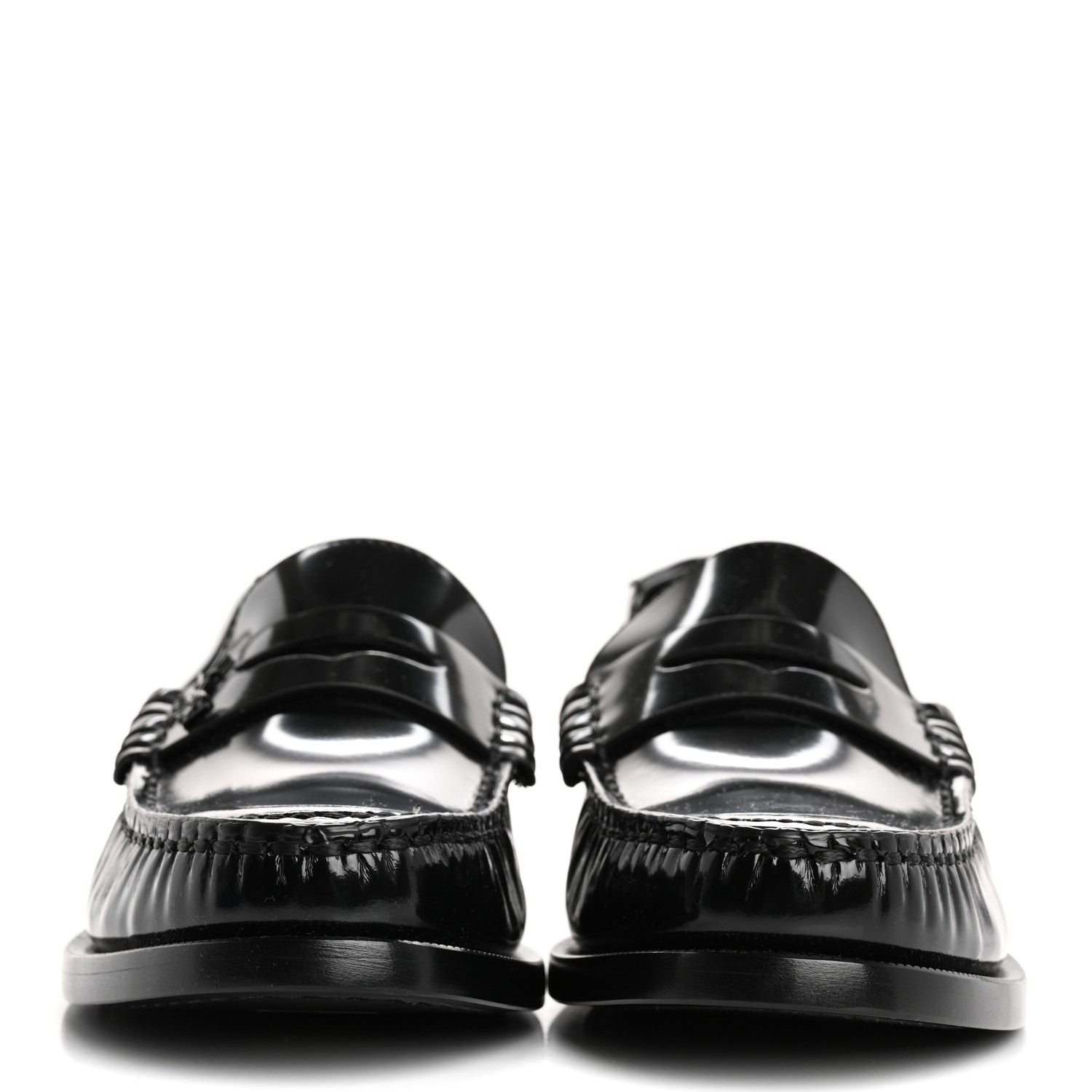 Saint Laurent Calfskin Penny Loafers 35 Black 3 of 9