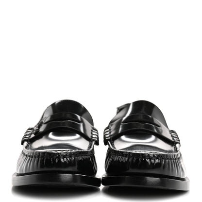 Saint Laurent Calfskin Penny Loafers 35 Black 3 of 9