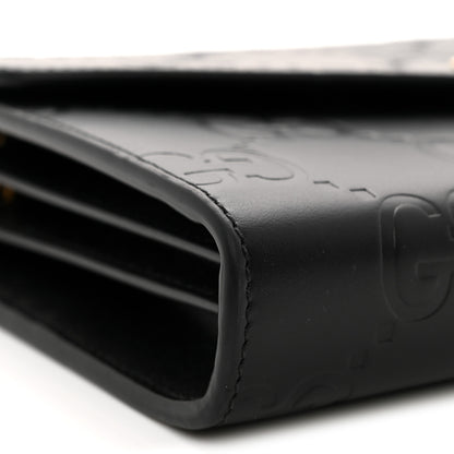 Gucci Calfskin GG Debossed Chain Wallet Black 9 of 10