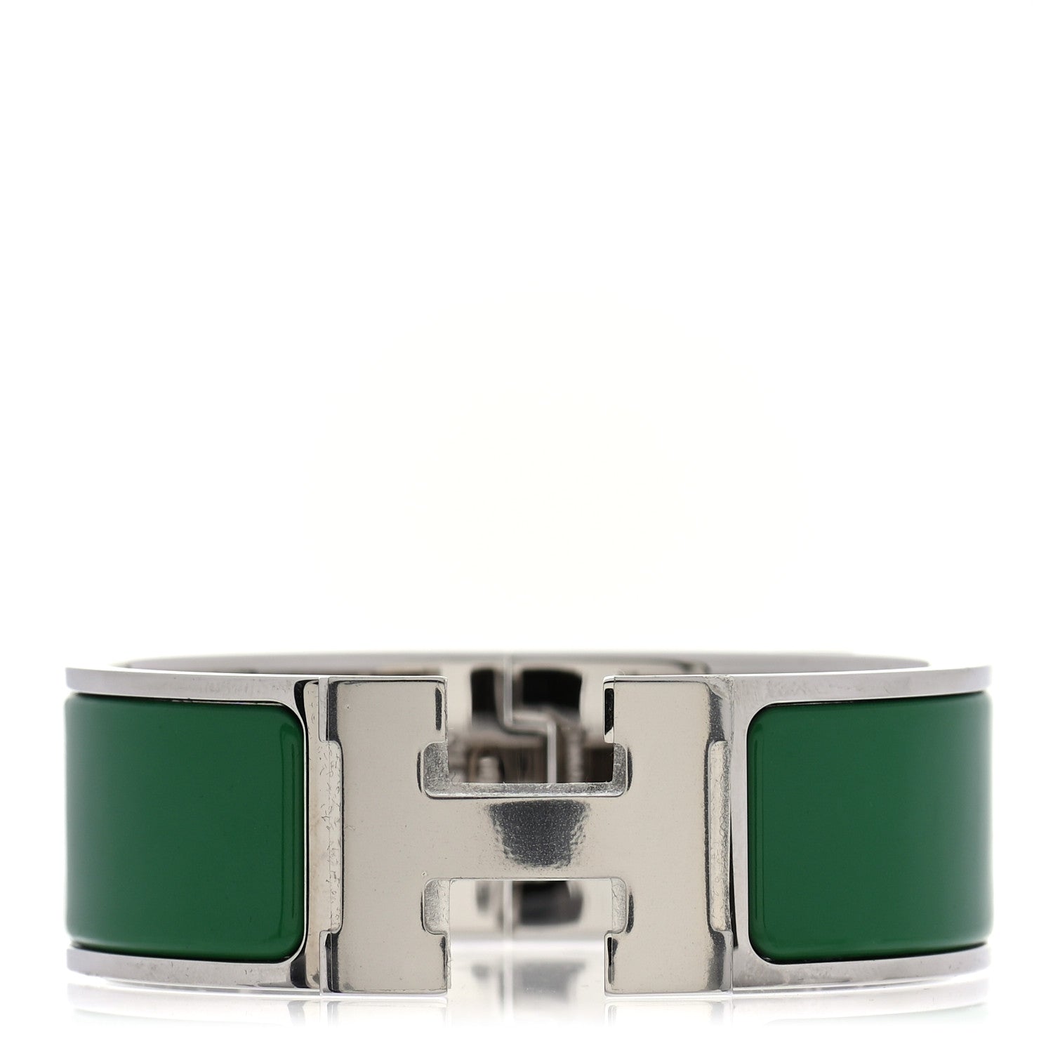 Hermes Enamel Wide Clic Clac H Bracelet PM Vert Sapin 1 of 4