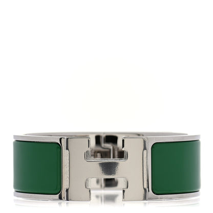 Hermes Enamel Wide Clic Clac H Bracelet PM Vert Sapin 1 of 4