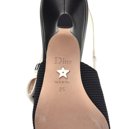 Christian Dior Technical Canvas Ribbon J Adior Slingback 65mm Pumps 35 Black 8 of 10