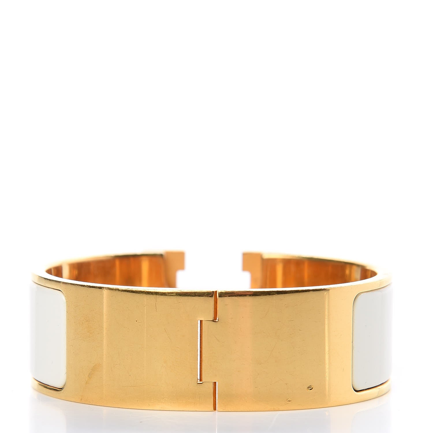 Hermes Enamel Wide Clic Clac H Bracelet PM Craie 3 of 9