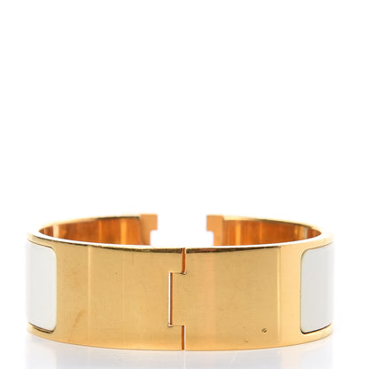 Hermes Enamel Wide Clic Clac H Bracelet PM Craie 3 of 9