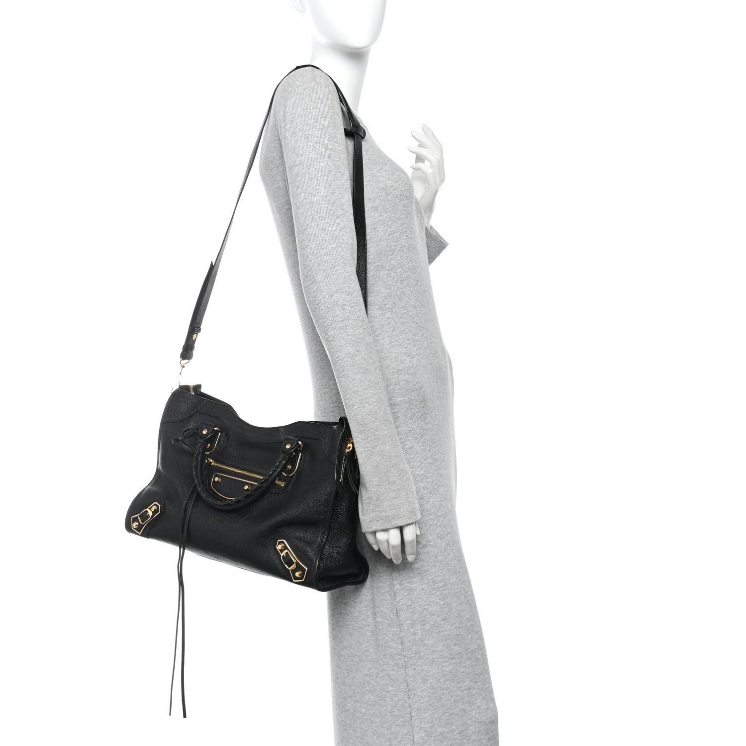 Balenciaga Chevre Gold Metallic Edge Hardware City Black 2 of 10