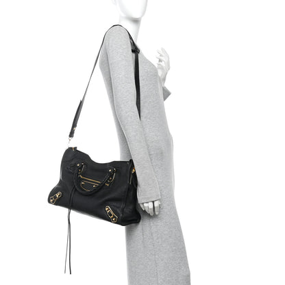 Balenciaga Chevre Gold Metallic Edge Hardware City Black 2 of 10