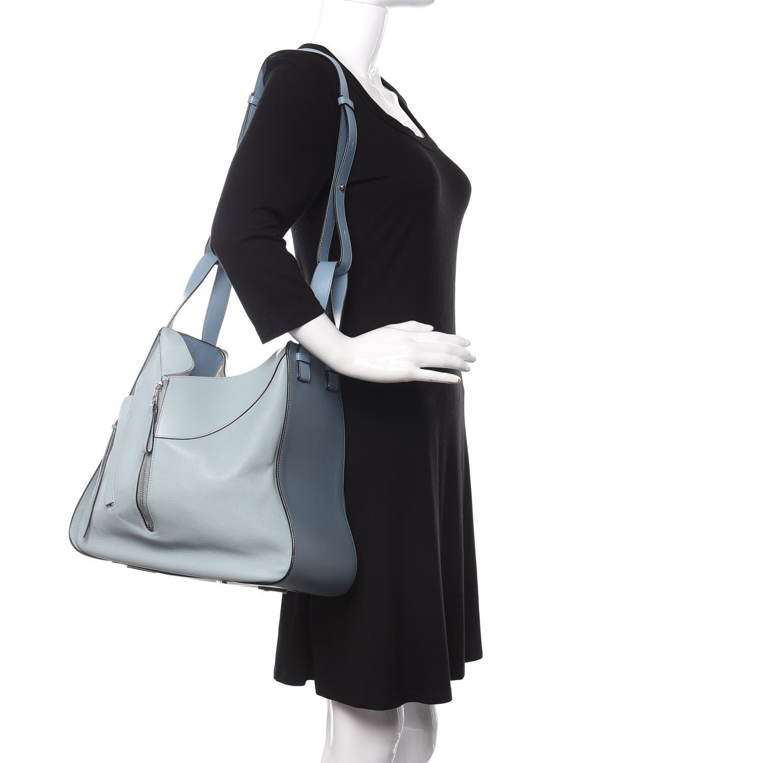 Loewe Calfskin Large Hammock Shoulder Bag Aqua Light Blue Stone 2 of 14
